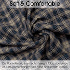 Pico Textiles 5 Yards Bolt Tan and Blue Tartan Plaid Flannel Fabric - Image 2