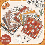 HunnmingRe 20 Pcs 10''x10'' Western Halloween Quilting Fabric Square Cowboy - Image 2