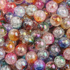 16mm Acrylic Beads 100pcs Ab Crackel Color Bead Loose Space Focal Beads - Image 5