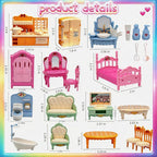 Dollhouse Furniture Set-38 Pcs, Miniature Doll House Accessories - Image 6