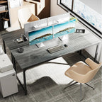 Huuger Computer Desk, 70 Inch Office Desk, Gaming Desk - Image 2