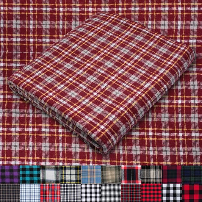 Pico Textiles 8 Yards Bolt Red Tartan Plaid Flannel Fabric by PicoTextiles