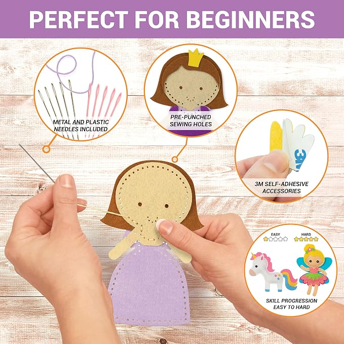 Craftorama Sewing Kit for Kids, Fun and Educational Fairytale Craft Set for - Image 4