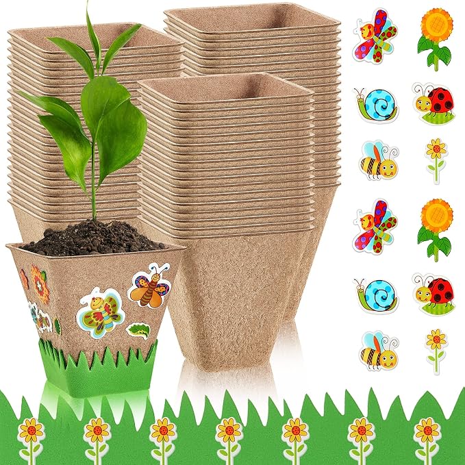 Gueevin 50 Pack Garden Paper Pot Craft Kit Flower Plant Spring Craft Including by Gueevin