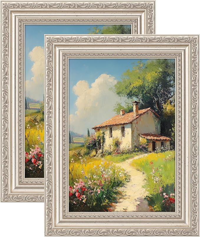 eletecpro 5x7 Vintage Picture Frame, Glass Cover, Horizontal or Vertical by eletecpro