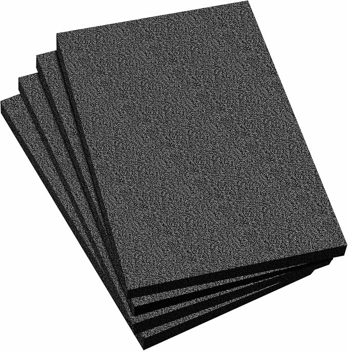Frienda 4 Pcs 12" x 8" x 1.5" Polyethylene Foam Sheet Thick Black Packing Foam by Frienda