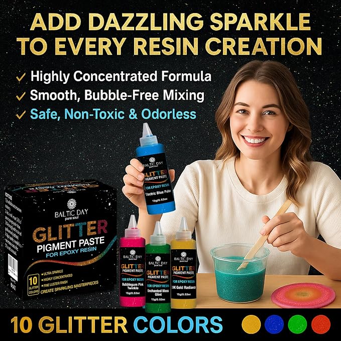 BALTIC DAY Black Abyss Spark Epoxy Pigment Paste XL – Ultra-Concentrated Deep - Image 2