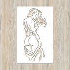 Lady Stencil | Reusable Girl Under Art Graffiti Street Art Stencils by Unknown