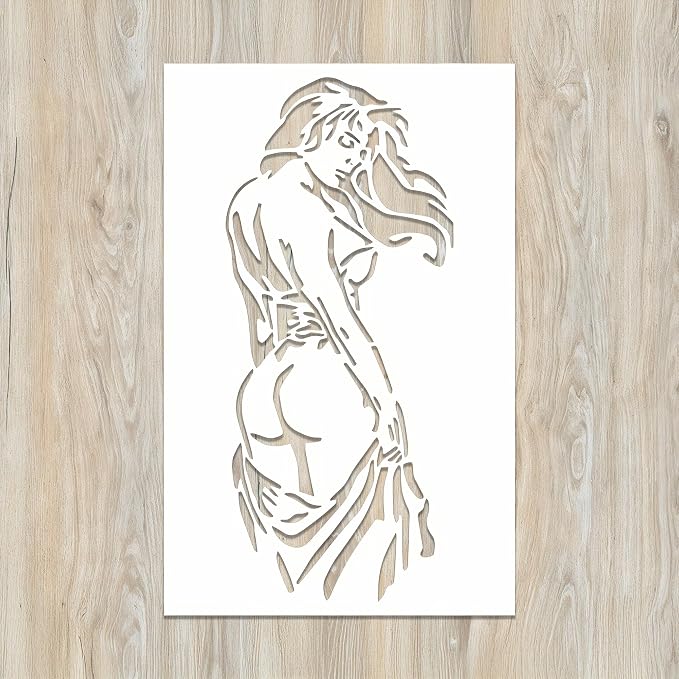 Lady Stencil | Reusable Girl Under Art Graffiti Street Art Stencils by Unknown