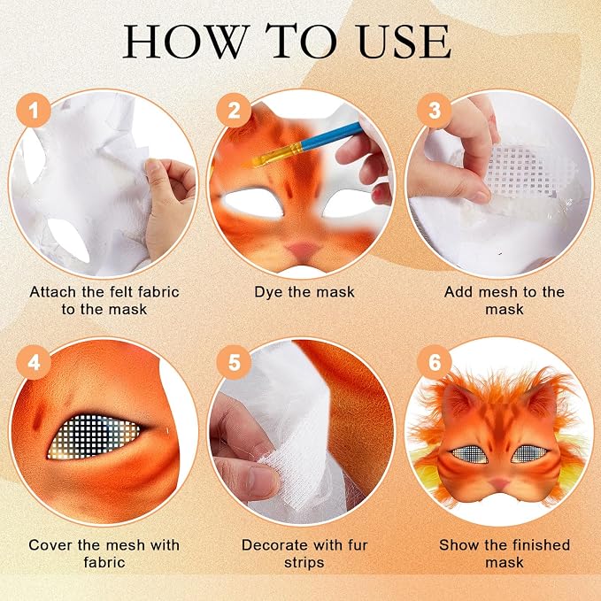 Seenelling DIY Therian Mask Kit Blank Cat Mask - Image 3