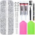 25000 Pcs Resin Jelly Rhinestones Kit, Sliver Clear 2/3/4/5/6mm Flatback by Lotwow