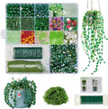 Green Glass Beaded Plant Kit, Forever Plant Beaded Leaf Flower Beads by XHYMIA