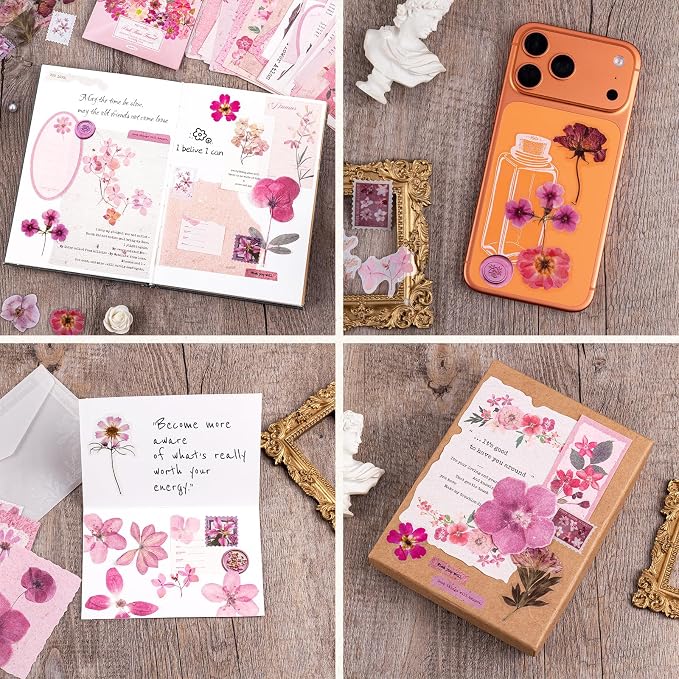 RISYPISY Floral Scrapbook Supplies Kit, Card Making, Art Journal - Image 7