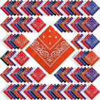 100 Pack Bandanas Unisex Paisley Bandanas Bulk Multi Purpose Cowboy Head Wrap by Handepo