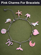 Silver-Tone Enamel Charms Set for DIY Jewelry Making - Image 6