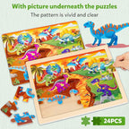 SYNARRY Large Wooden Dinosaur Puzzles - Image 3