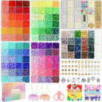 20, 120 Colors 6 Boxes Polymer Beads Spacer Heishi Beads & Jewelry Kit by Sistenia