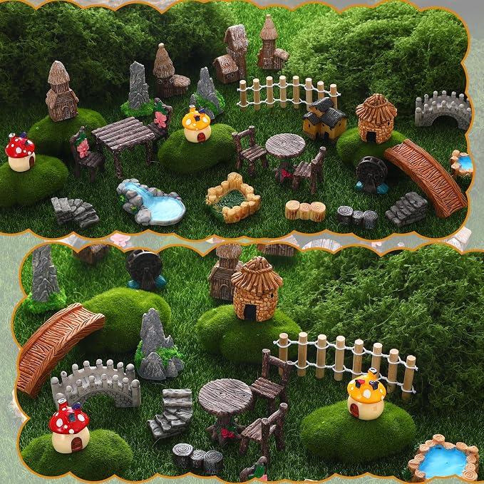 32 Pcs Fairy Garden Accessories Miniature Landscape Ornaments Set | Resin - Image 4