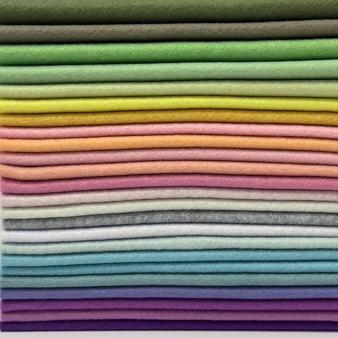 24 Rolls 8"x18" 1.4mm Thick Soft Felt Fabric Sheet 24 Assorted Soft Pastel - Image 3