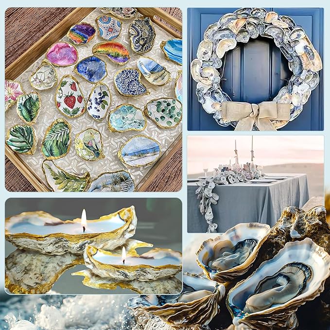 QICQDRAM 20PCS Flat Oyster Shells 4"-5" Large Oyster Shells - Image 6