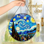 8'' Van Gogh Starry Night Sun Catcher Ornament, Stained Glass Window Hanging - Image 4
