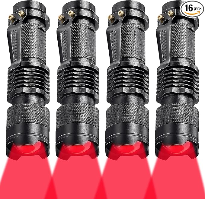 Honoson Red Light Flashlight LED Single Mode Torch 1 Mode Scalable Red Lens by Honoson