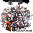90PCS Gothic PET Stickers Set – Waterproof Die-Cut Stickers - Image 2