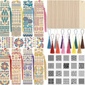 TaoBary 92 Pcs 4.8 x 1.3 Inch Geometry Wood Bookmark Making Kit Includes 36 by TaoBary