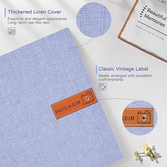 Popotop Large Photo Album Self Adhesive 4x6 5x7 8x10 Scrapbook Album DIY - Image 3