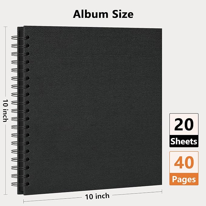 Vienrose Scrapbook Album 10x10 Inch Blank Thick Kraft Paper DIY Scrapbooking - Image 2