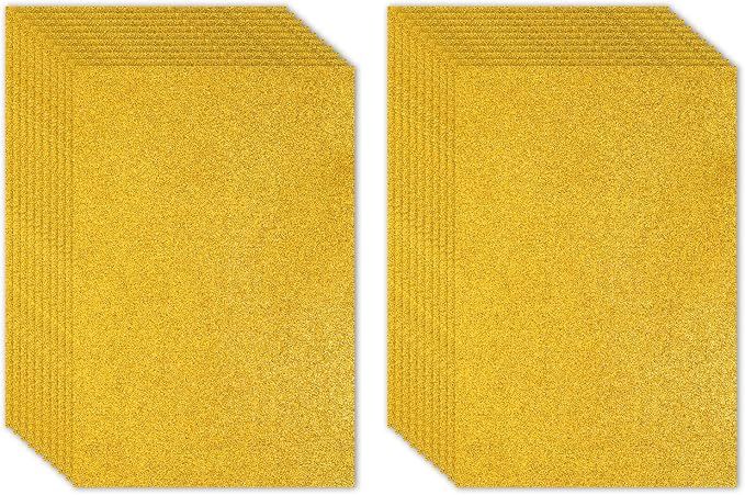 PATIKIL Yellow Shiny EVA Glitter Foam Sheet 11 x 8 Inch 2mm Thick by PATIKIL