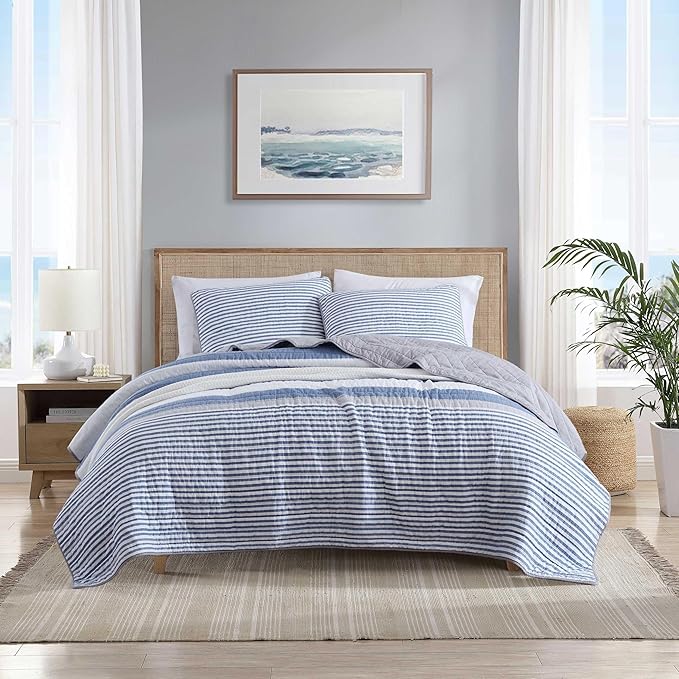 Nautica - King Quilt Set, Reversible Cotton Bedding by Nautica