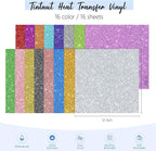 Tintnut Colorful Glitter Heat Transfer Vinyl, easy cut & weed, stretch washable - Image 2