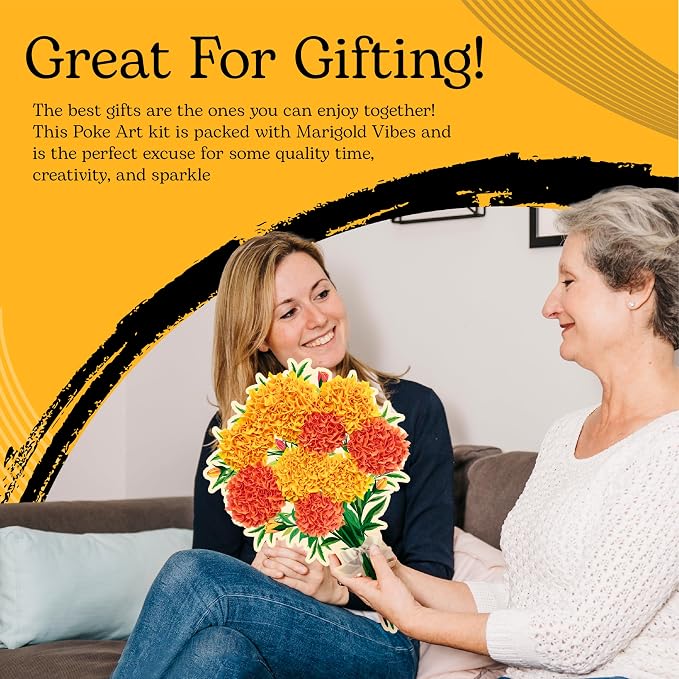Unwynd Poke Art Marigold Flower Bouquet | Mess-Free Arts and Crafts - Image 6