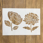 TIAMECH A4 Reusable Peony Flower Stencil by TIAMECH