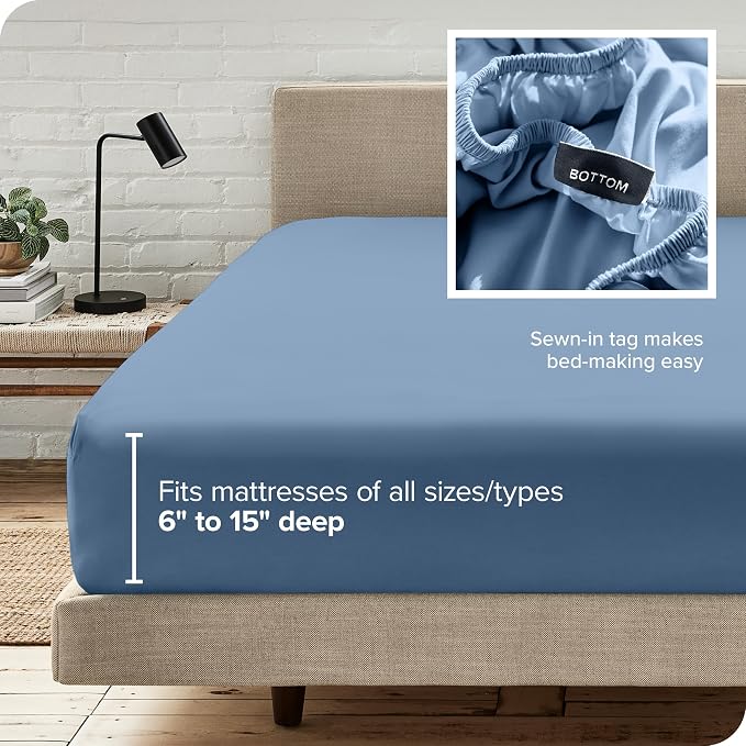 Bare Home Fitted Bottom Sheet Short Queen Size - Image 6