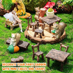 11Pieces Fairy Garden Furniture Ornaments Miniature Table and Chairs Set - Image 6