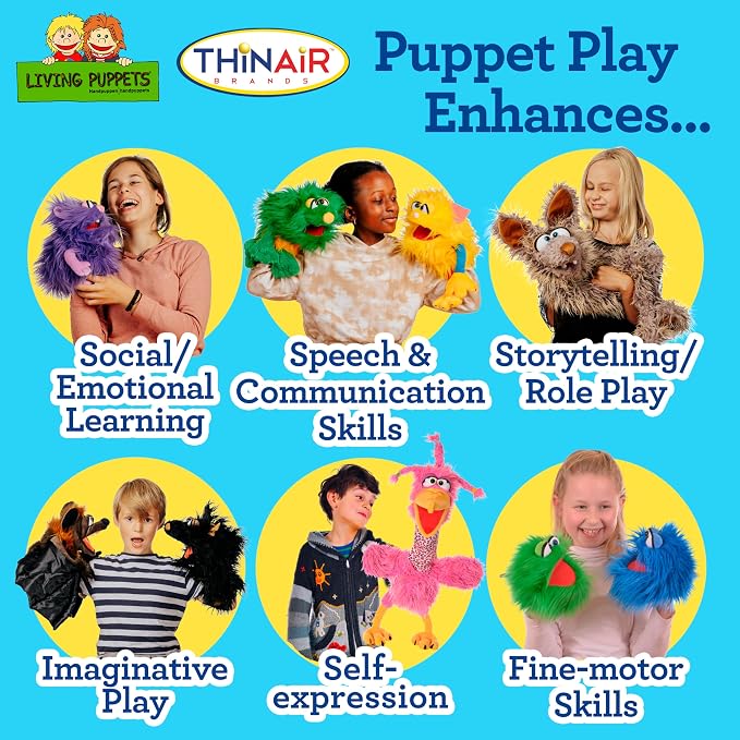 Playful Minds - Living Puppets Purdey 18" Plush Bird Hand Puppet – Soft - Image 5