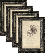 TKGYU 4x6 Picture Frame with Real Glass, 4 Pack Ornate Vintage Picture Frames by TKYGU