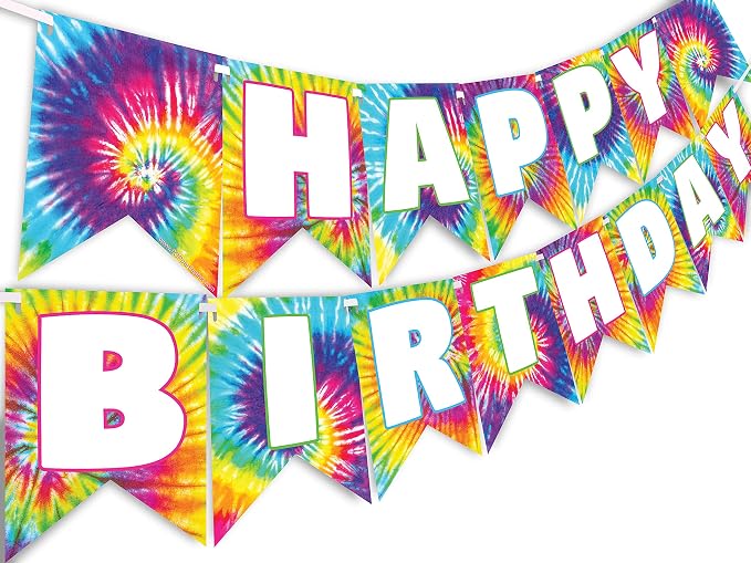 Ink Tie Dye Happy Birthday Banner by POP+parties