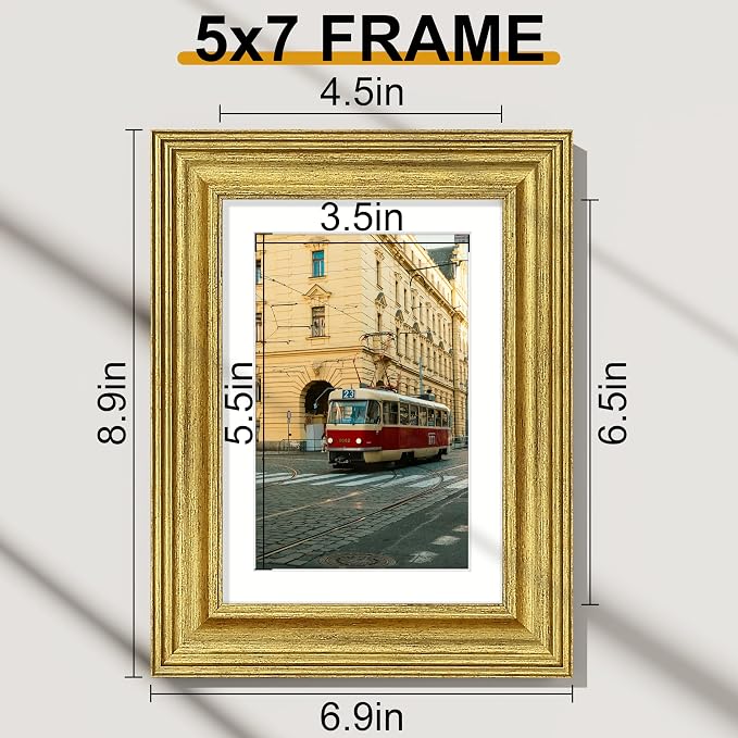 Vittanly 5x7 Picture Frames Set of 2, Ornate Vintage Photo Frame - Image 7