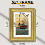 Vittanly 5x7 Picture Frames Set of 2, Ornate Vintage Photo Frame - Image 7