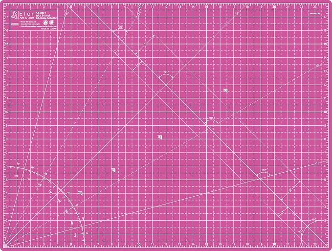 Elan Cutting Mat A2 Pink & Purple, Self Healing Cutting Mat 18x24 Inch by Elan