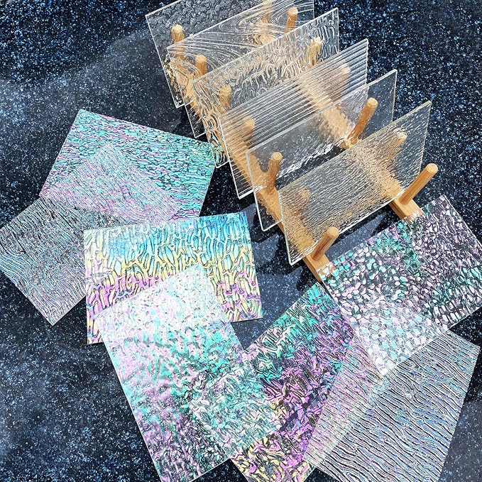 LITMIND 24 Sheets Clear Textured Stained Glass Variety Pack – 6 x 4 Inch - Image 2