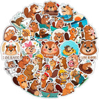 100Pcs Beaver Stickers for Water Bottle, Laptop by BulbaCraft