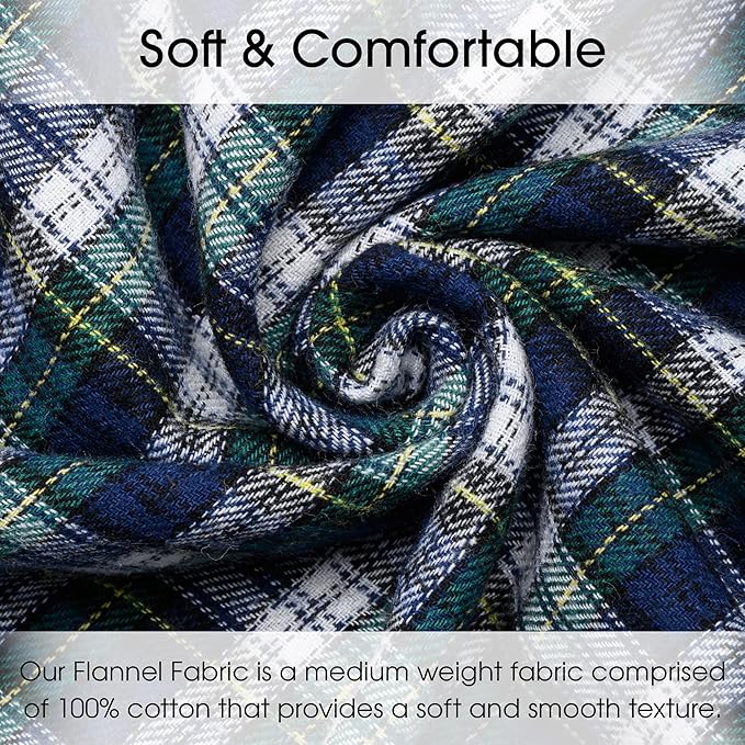 Pico Textiles 3 Yards Bolt Green and Blue Tartan Plaid Flannel Fabric - Image 2