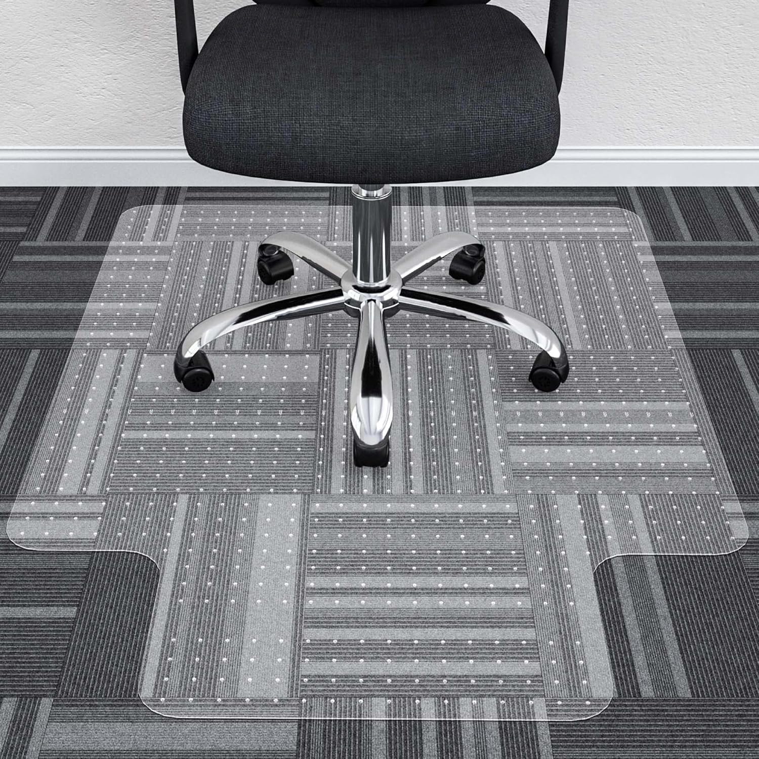 Large Chair Mat for Carpet, Easy Glide Plastic Carpet Floor Protector Mat for Office Chairs for Work & Home
