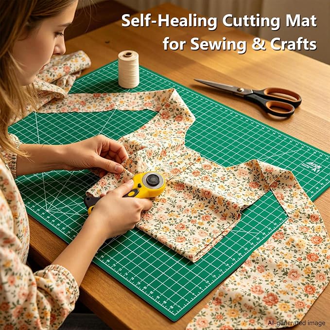 ArtAt Self Healing Cutting Mat: 24 x 36 inch Green Large 5-Ply Double-Sided - Image 4