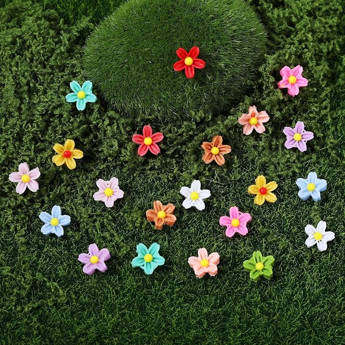 100 Pcs Mini Flowers for Crafts Minature Flowers for Minature Houses Resin - Image 4