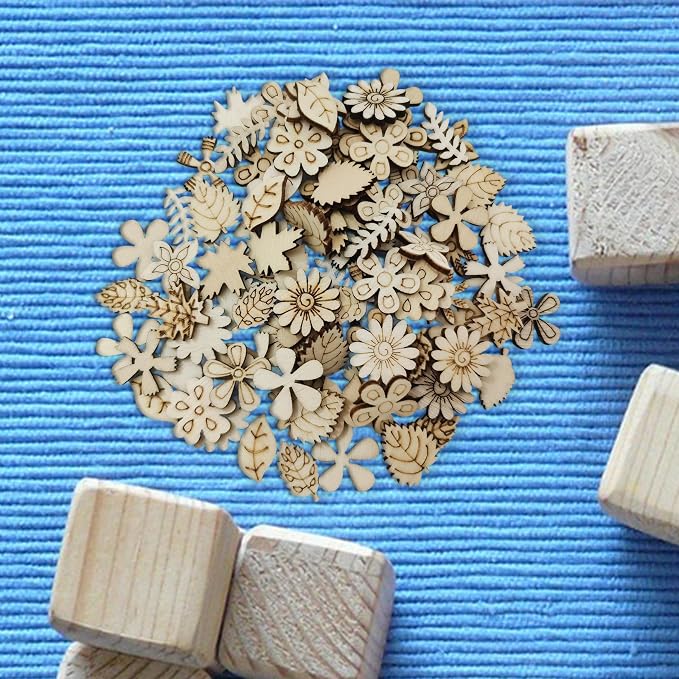 100 Pcs Unfinished Wooden Cutouts - Image 4